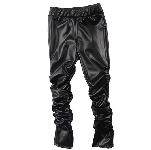 Luna Stacked Leather Pants